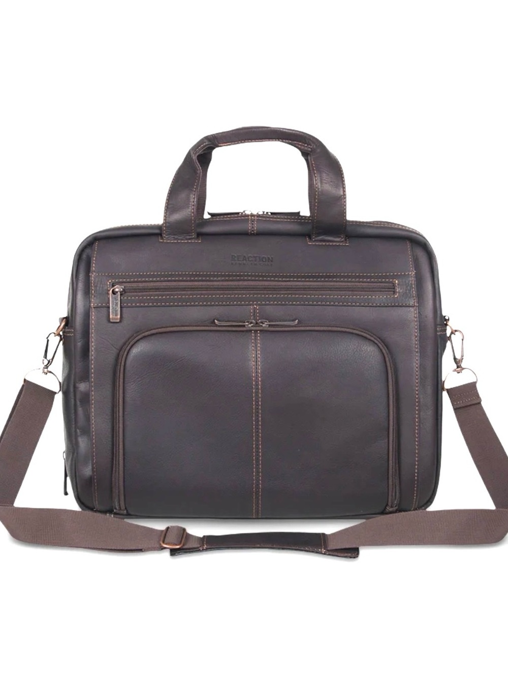 Kenneth Cole Reaction Columbian Leather Business Messenger Bag NWT RFID